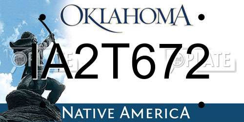 IA2T672 Oklahoma License Plate