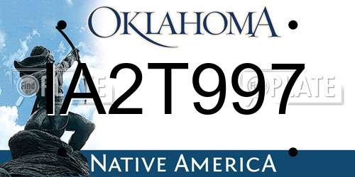 IA2T997 Oklahoma License Plate