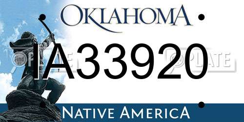 IA33920 Oklahoma License Plate