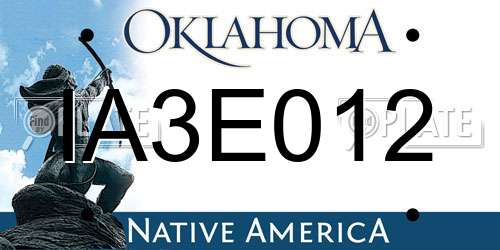 IA3E012 Oklahoma License Plate