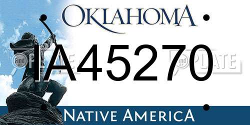 IA45270 Oklahoma License Plate