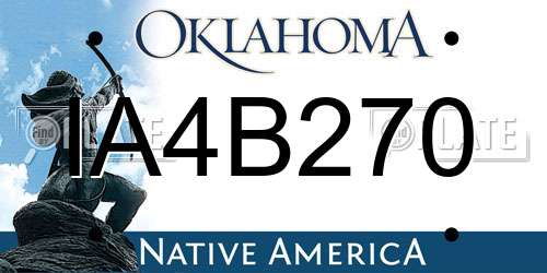 IA4B270 Oklahoma License Plate