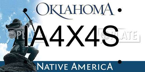 IA4X4S Oklahoma License Plate