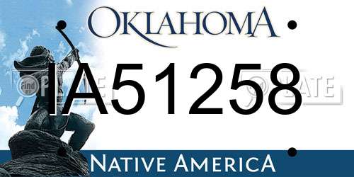 IA51258 Oklahoma License Plate