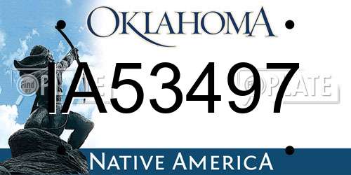 IA53497 Oklahoma License Plate
