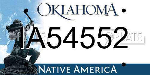 IA54552 Oklahoma License Plate