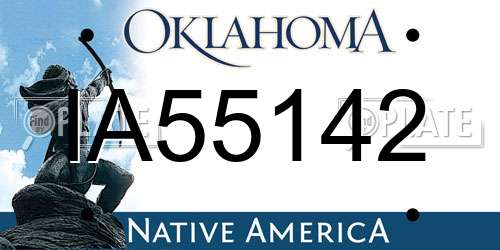 IA55142 Oklahoma License Plate