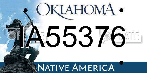IA55376 Oklahoma License Plate