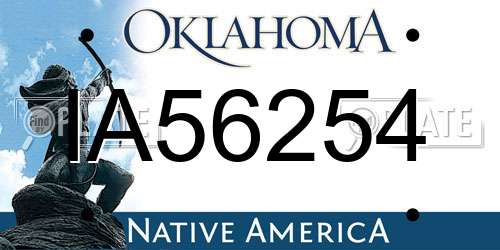 IA56254 Oklahoma License Plate