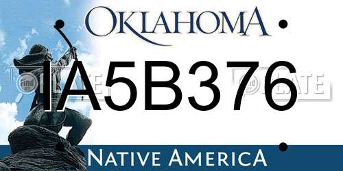 IA5B376 Oklahoma License Plate
