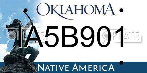 IA5B901 Oklahoma License Plate