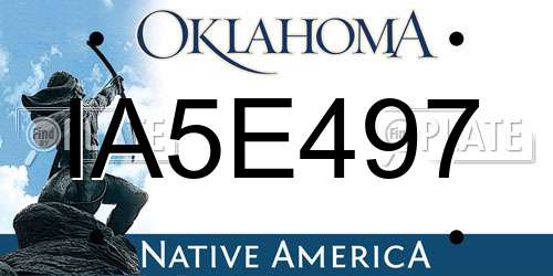 IA5E497 Oklahoma License Plate