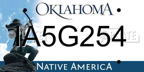 IA5G254 Oklahoma License Plate