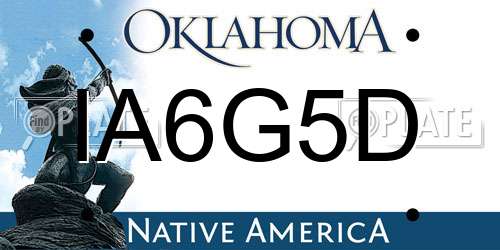 IA6G5D Oklahoma License Plate