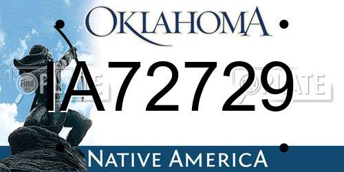 IA72729 Oklahoma License Plate