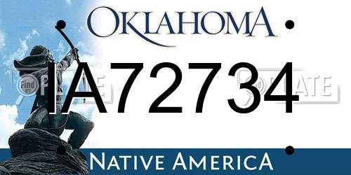 IA72734 Oklahoma License Plate