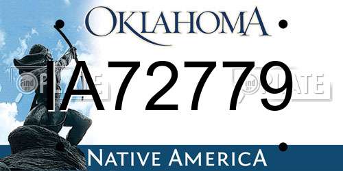 IA72779 Oklahoma License Plate