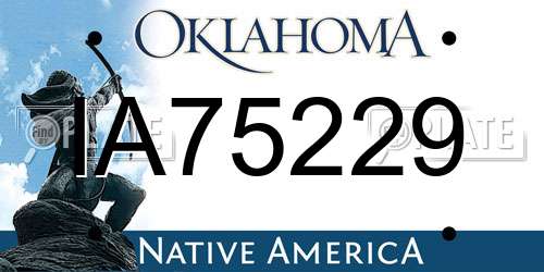IA75229 Oklahoma License Plate