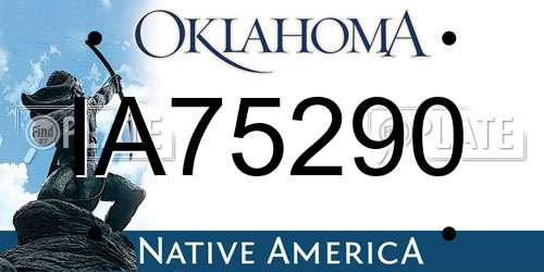 IA75290 Oklahoma License Plate