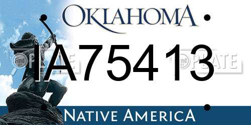 IA75413 Oklahoma License Plate