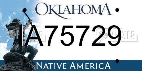 IA75729 Oklahoma License Plate