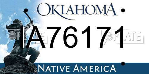 IA76171 Oklahoma License Plate