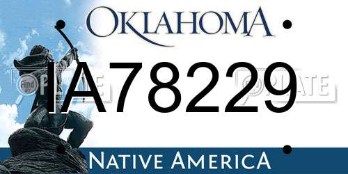 IA78229 Oklahoma License Plate