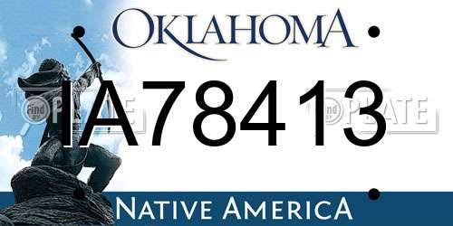 IA78413 Oklahoma License Plate