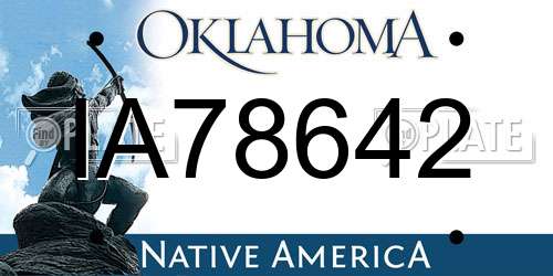 IA78642 Oklahoma License Plate