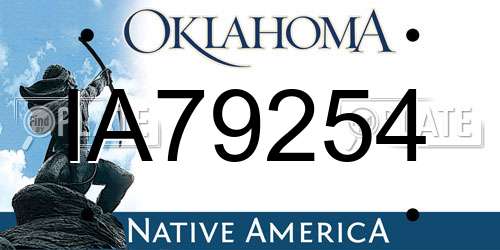 IA79254 Oklahoma License Plate
