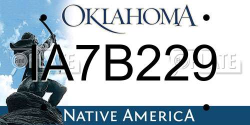 IA7B229 Oklahoma License Plate