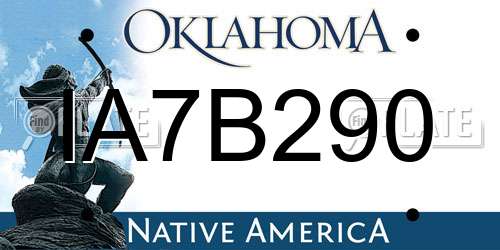 IA7B290 Oklahoma License Plate