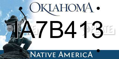 IA7B413 Oklahoma License Plate