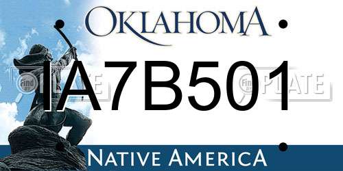 IA7B501 Oklahoma License Plate