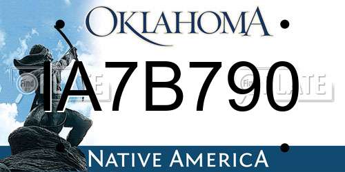 IA7B790 Oklahoma License Plate