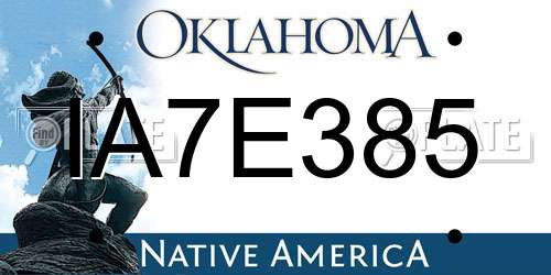 IA7E385 Oklahoma License Plate