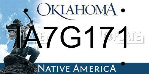 IA7G171 Oklahoma License Plate