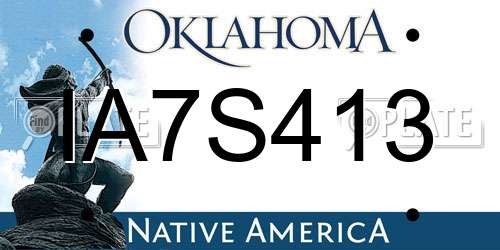 IA7S413 Oklahoma License Plate