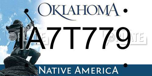 IA7T779 Oklahoma License Plate