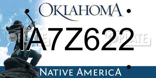 IA7Z622 Oklahoma License Plate