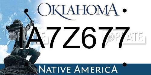 IA7Z677 Oklahoma License Plate
