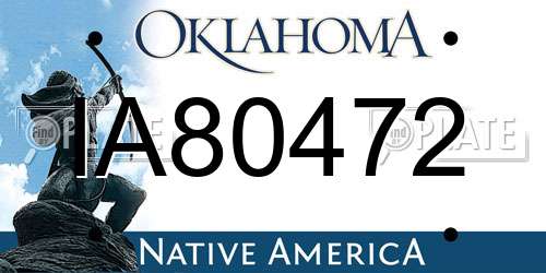 IA80472 Oklahoma License Plate