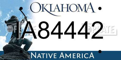 IA84442 Oklahoma License Plate