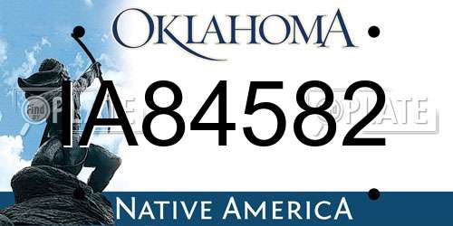 IA84582 Oklahoma License Plate