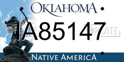 IA85147 Oklahoma License Plate