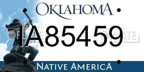 IA85459 Oklahoma License Plate