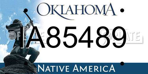 IA85489 Oklahoma License Plate