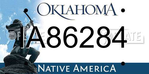 IA86284 Oklahoma License Plate
