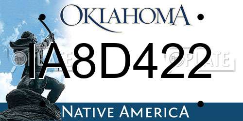 IA8D422 Oklahoma License Plate