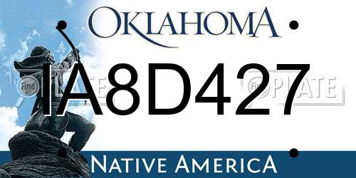 IA8D427 Oklahoma License Plate